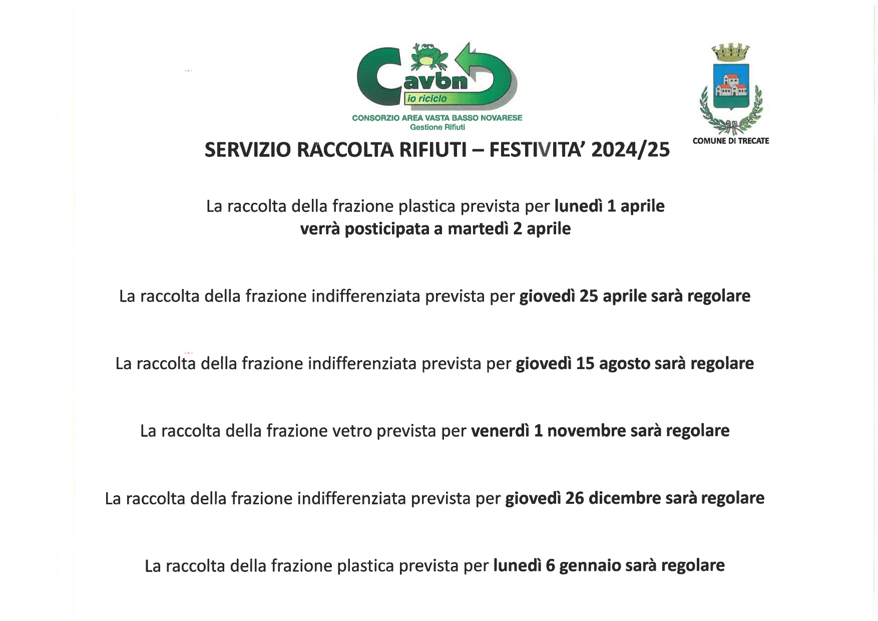 2023 Raccolta Festività 2024 2025