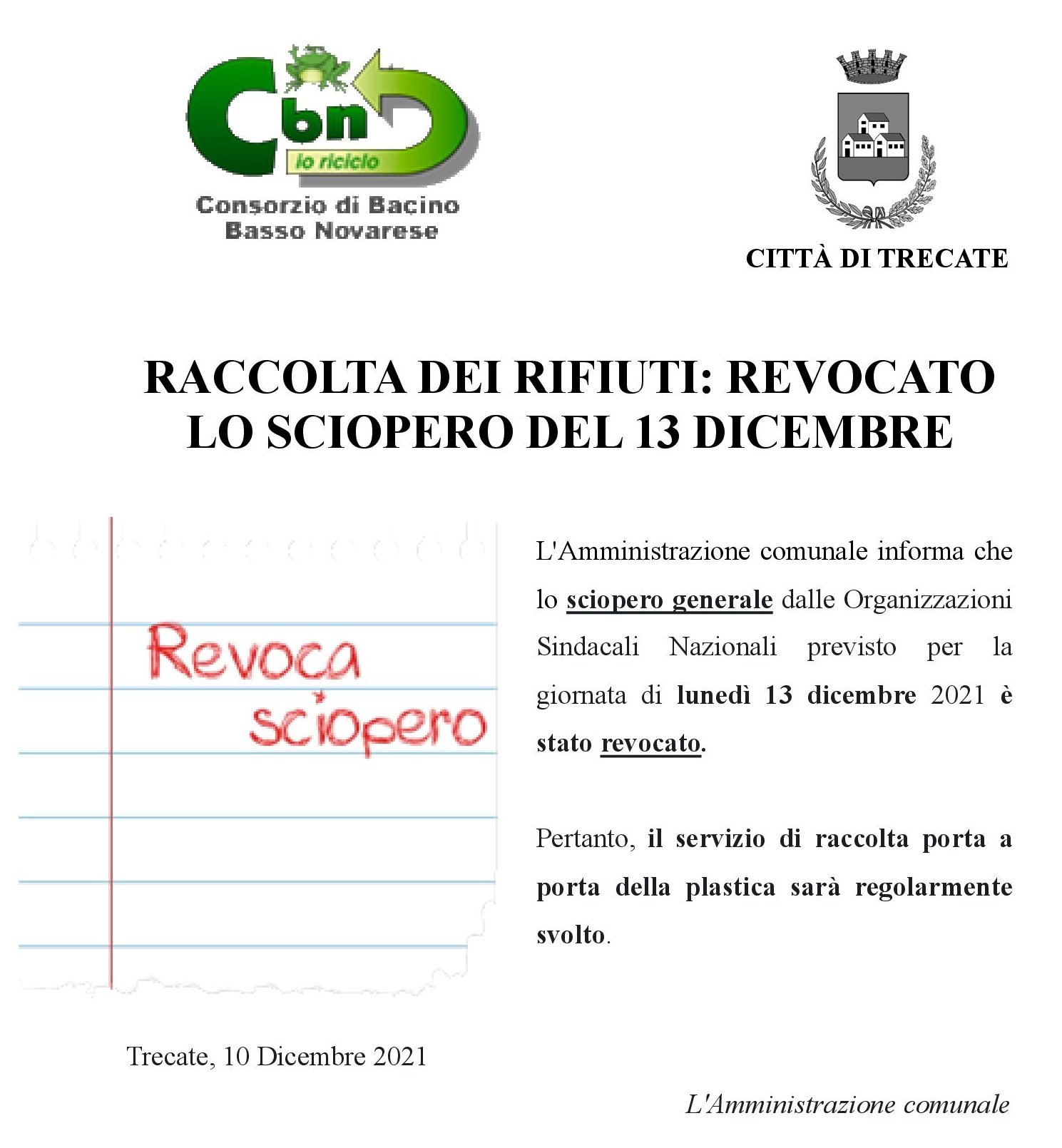 revoca sciopero com