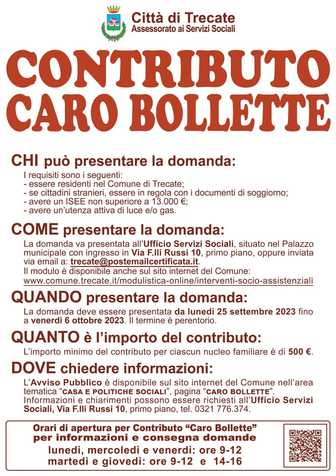 contributo caro bollette